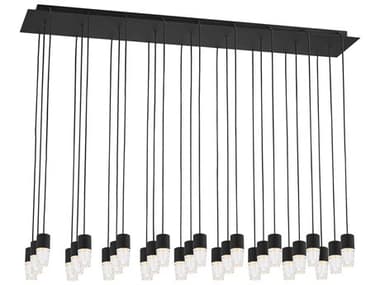 Visual Comfort Modern Lassell 44" 27-Light Nightshade Black Linear Island Pendant VCMSLCH39427B