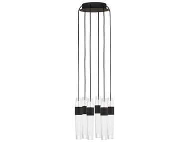 Visual Comfort Modern Lassell 6-Light Nightshade Black Mini Pendant VCMSLCH40027B