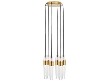 Visual Comfort Modern Lassell 10" 6-Light Natural Brass Mini Pendant VCMSLCH40027NB