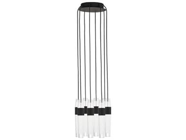 Visual Comfort Modern Lassell 8-Light Nightshade Black Mini Pendant VCMSLCH40127B