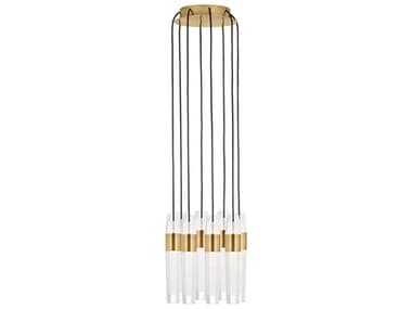 Visual Comfort Modern Lassell 8-Light Natural Brass Mini Pendant VCMSLCH40127NB