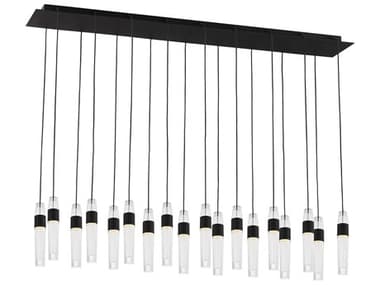 Visual Comfort Modern Lassell 18-Light Nightshade Black Linear Island Pendant VCMSLCH40227B