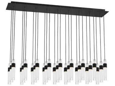 Visual Comfort Modern Lassell 44" 27-Light Nightshade Black Linear Island Pendant VCMSLCH40327B