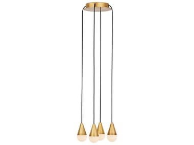 Visual Comfort Modern Cupola 4-Light Hand Rubbed Antique Brass Mini Pendant VCMSLCH51330HAB