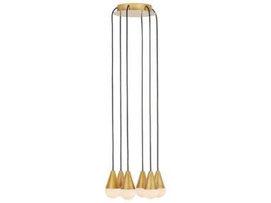 Visual Comfort Modern Cupola 6-Light Hand Rubbed Antique Brass Mini Pendant VCMSLCH51430HAB