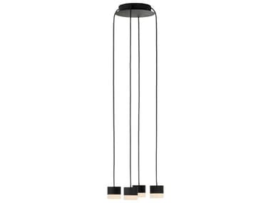 Visual Comfort Modern Gable 4-Light Nightshade Black Mini Pendant VCMSLCH52030B