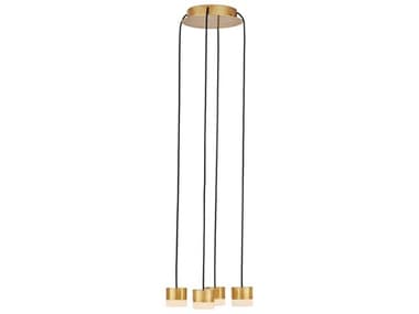 Visual Comfort Modern Gable 4-Light Hand Rubbed Antique Brass Mini Pendant VCMSLCH52030HAB