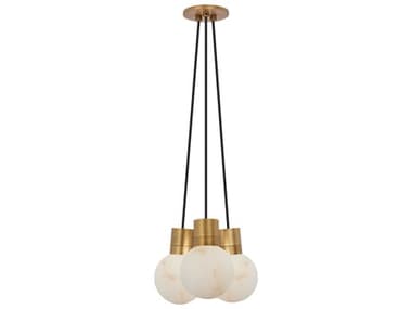 Visual Comfort Modern Mina 3-Light Hand Rubbed Antique Brass Globe Mini Pendant VCMSLCH542HAB