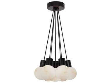 Visual Comfort Modern Mina 7-Light Black Globe Pendant VCMSLCH543B