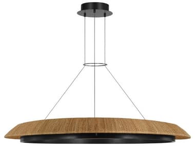 Visual Comfort Modern Noa 1-Light Bronze Natural Pendant VCMSLCH55727NTBZ