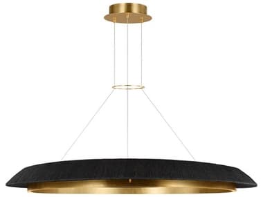 Visual Comfort Modern Noa 1-Light Hand Rubbed Antique Brass Washed Black Pendant VCMSLCH55727WBKHAB