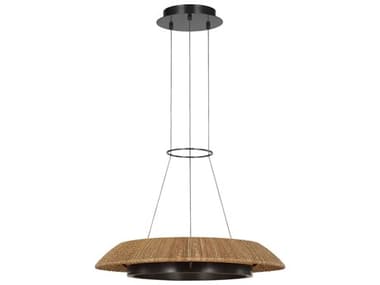 Visual Comfort Modern Noa 1-Light Bronze Natural Pendant VCMSLCH56027NTBZ