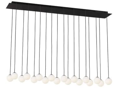 Visual Comfort Modern Orbet 18-Light Nightshade Black Globe Island Pendant VCMSLCH58627B