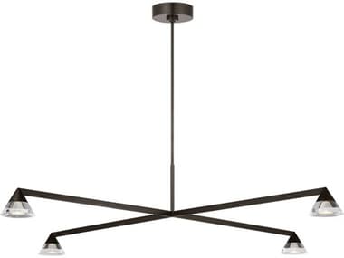 Visual Comfort Modern Midrand 4-Light Bronze Geometric Chandelier VCMSLCH75227BZCG