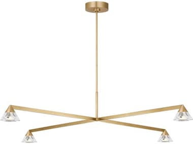 Visual Comfort Modern Midrand 4-Light Brass Geometric Chandelier VCMSLCH75227HABCG