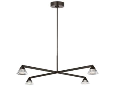 Visual Comfort Modern Midrand 4-Light Bronze Black Geometric Chandelier VCMSLCH75427BZCG