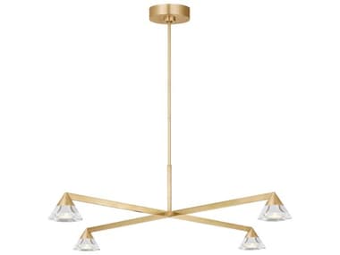 Visual Comfort Modern Midrand 4-Light Brass Geometric Chandelier VCMSLCH75427HABCG