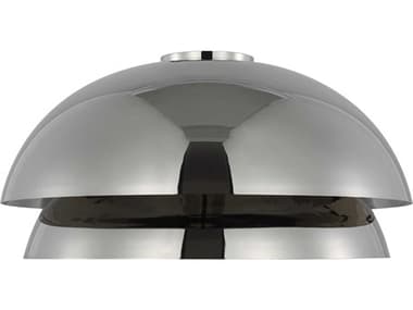 Visual Comfort Modern Shanti 20" 1-Light Polished Nickel Dome Flush Mount VCMSLFM13627N