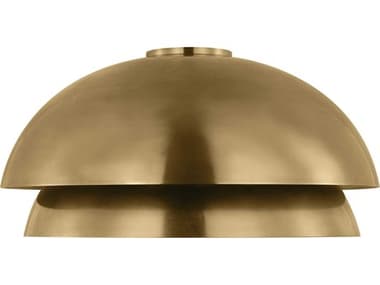 Visual Comfort Modern Shanti 1-Light Natural Brass Dome Flush Mount VCMSLFM13627NB