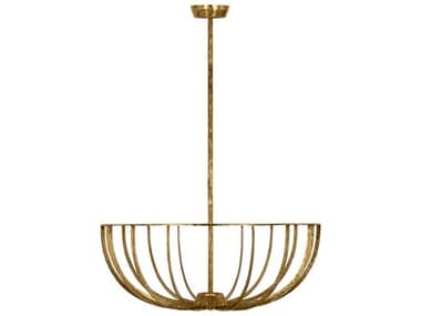 Visual Comfort Modern Sanchi 2-Light Polished Antique Brass Bowl Semi Flush Mount VCMSLFM33327PAB