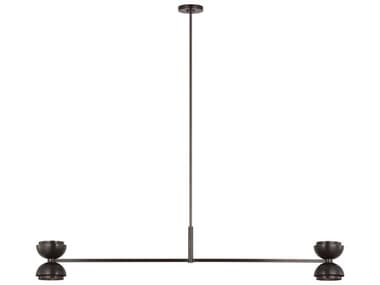 Visual Comfort Modern Shanti 60" 2-Light Dark Bronze Dome Linear Island Pendant VCMSLLS31927BZ