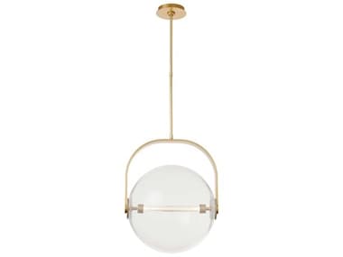 Visual Comfort Modern Fues 17" 1-Light Natural Brass Globe Pendant VCMSLPD10327CNB