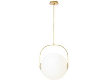 Visual Comfort Modern Fues 17" 1-Light Natural Brass Globe Pendant VCMSLPD10327OPNB