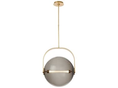 Visual Comfort Modern Fues 17" 1-Light Natural Brass Globe Pendant VCMSLPD10327TSMNB