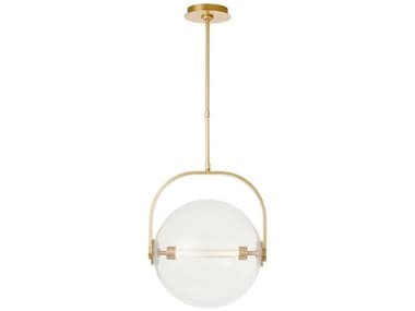 Visual Comfort Modern Fues 14" 1-Light Natural Brass Globe Pendant VCMSLPD10427CNB