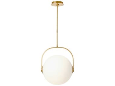 Visual Comfort Modern Fues 14" 1-Light Natural Brass Globe Pendant VCMSLPD10427OPNB