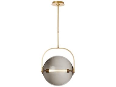 Visual Comfort Modern Fues 14" 1-Light Natural Brass Globe Pendant VCMSLPD10427TSMNB