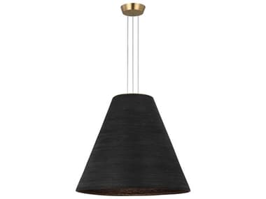 Visual Comfort Modern Karam 1-Light Black Natural Brass Empire Pendant VCMSLPD12527BNB