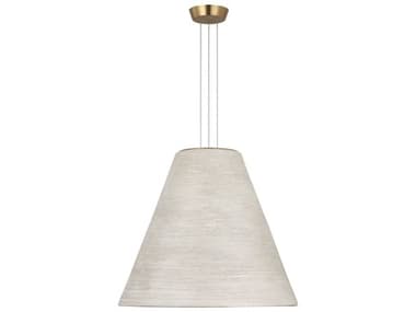 Visual Comfort Modern Karam 1-Light Cream Natural Brass White Empire Pendant VCMSLPD12527CRNB