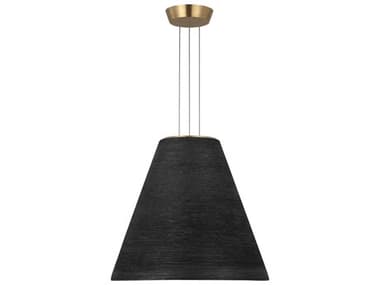 Visual Comfort Modern Karam 1-Light Black Natural Brass Empire Pendant VCMSLPD12627BNB