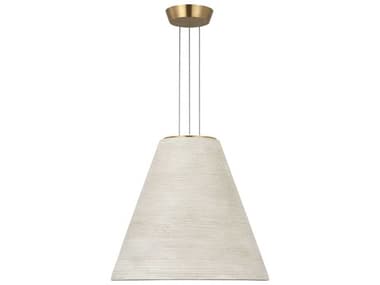 Visual Comfort Modern Karam 1-Light Cream Natural Brass White Empire Pendant VCMSLPD12627CRNB