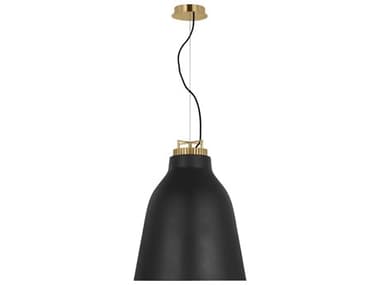 Visual Comfort Modern Forge 1-Light Black Natural Brass Pendant VCMSLPD12727BNB