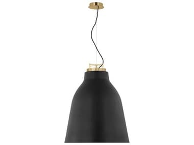 Visual Comfort Modern Forge 1-Light Black Natural Brass Pendant VCMSLPD12927BNB