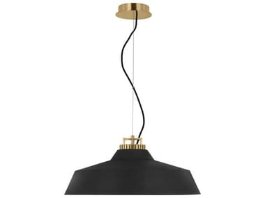 Visual Comfort Modern Forge 24" 1-Light Black Natural Brass Pendant VCMSLPD13027BNB