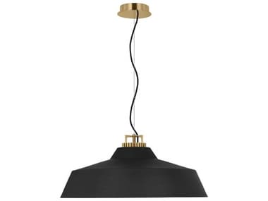 Visual Comfort Modern Forge 1-Light Black Natural Brass Pendant VCMSLPD13127BNB