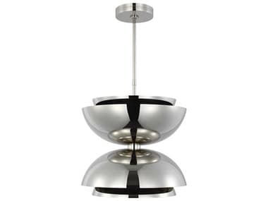 Visual Comfort Modern Shanti 20" 2-Light Polished Nickel Dome Pendant VCMSLPD13227N