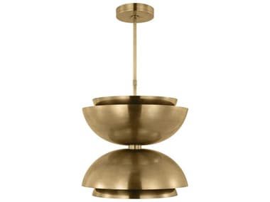 Visual Comfort Modern Shanti 2-Light Natural Brass Dome Pendant VCMSLPD13227NB