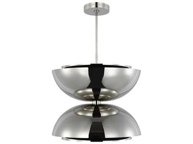 Visual Comfort Modern Shanti 2-Light Polished Nickel Dome Pendant VCMSLPD13327N