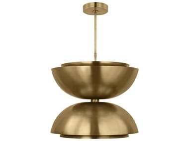 Visual Comfort Modern Shanti 26" 2-Light Natural Brass Dome Pendant VCMSLPD13327NB