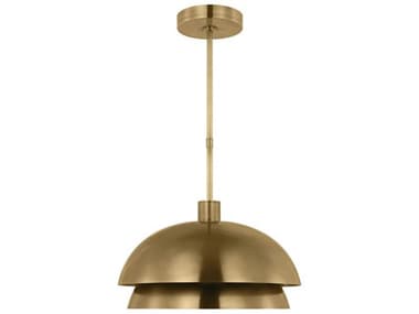 Visual Comfort Modern Shanti 20" 1-Light Natural Brass Dome Pendant VCMSLPD13427NB