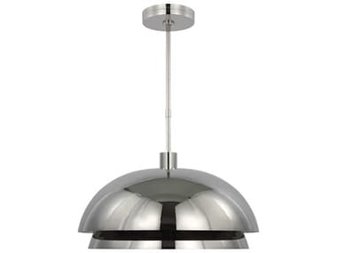 Visual Comfort Modern Shanti 26" 1-Light Polished Nickel Dome Pendant VCMSLPD13527N