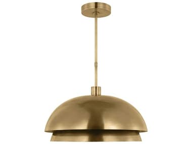 Visual Comfort Modern Shanti 26" 1-Light Natural Brass Dome Pendant VCMSLPD13527NB