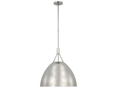 Visual Comfort Modern Sospeso 18" 1-Light Polished Nickel Dome Pendant VCMSLPD26827N