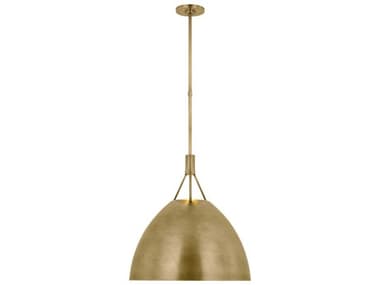 Visual Comfort Modern Sospeso 18" 1-Light Natural Brass Dome Pendant VCMSLPD26827NB