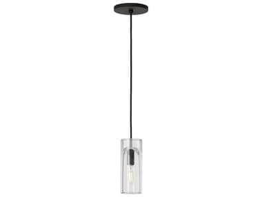 Visual Comfort Modern Horizon 3" 1-Light Nightshade Black Cylinder Mini Pendant VCMSLPD277CB