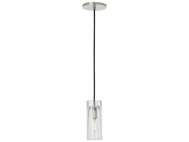 Visual Comfort Modern Horizon 3" 1-Light Polished Nickel Cylinder Mini Pendant VCMSLPD277CN